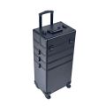 4 in 1 Black Metallic Professional Makeup Trolley Case for Artists
