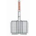 Deep Non-Stick Grill Basket with wooden handle