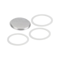 Stove Top 6 Cup Aluminum Coffee Pot Filter & 3 Silicone Seals