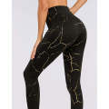 Yoga Pants - Black with Golden Print