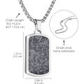 Stainless Steel Gemstone Dog Tag Necklace - Snowflake Obsidian
