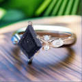 Kite Cut Blue Sandstone Engagement Ring