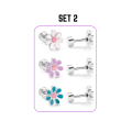 Set of 3 Daisy Stud Earrings