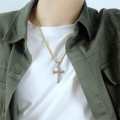 3 Layer Cross Necklace- Silver