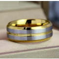 Gold Channel Tungsten Carbide Rings