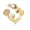 Amour with Crystals from Swarovski Ring - Yellow Gold