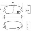 Brembo Brake Pads Front Fiat Uno ( Set Lh&Rh) (P23013)