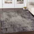 Diva Navy Grey Fringed Rug