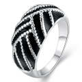 925 Sterling Silver filled Ladies ring with black detail work