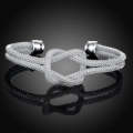 925 silver filled eternity knot style cuff bangle