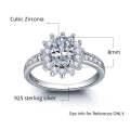 Personalized Solid Sterling Silver Engagement ring adorned with CZ stones - US 8