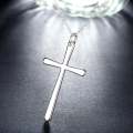925 Silver filled plain design cross pendant with Free chain included