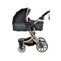 Luxury Baby Stroller 3-in-1 Eggshell - black