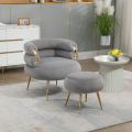 Ariah Upholstered Tufted Armchair With Foot Stool