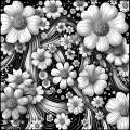 Floral Rhapsody Abstract Colouring Poster - Intricate Abstract Art | iColor