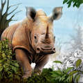 Fine Art - African Rhino Colouring Poster - Majestic Animal Art | iColor