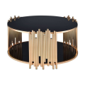 Modern Round Centre Gold and Black Coffee Table