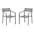 Set of 2 Outdoor Patio Dining Armchairs
