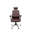 Brown Reclining Office PU Leather Chair with Head and Arm rests