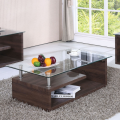 Coffee Tables - Tempered Glass Top - Brown Base