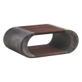 Oval Shape Coffee Table - Dark Brown And Grey