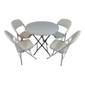 Sastro - 4 Folding Padded Chair Outdoor Dining Table Combo-Tp2