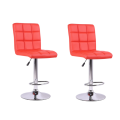 High Back Bar Stools - Set of 2 - Red Colour