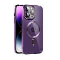 iPhone 13 Pro Max Clear Electroplated Cover With Camera Lens Protector - Deep Purple