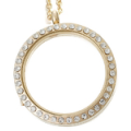 FL10 - Gold Plated High Quality Stainless Steel Round Floating Locket necklace with Chain