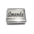 P1 - Personalized Custom Name Italian Charm, Stainless Steel (Fits all popular brands)