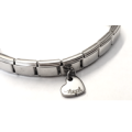 EST04 - Personalized Name Heart Dangle Italian Charm Starter Bracelet