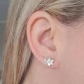 Savannah 925 Sterling Silver Flower Ear Stud Earrings, Size 10mm