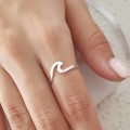Kea 925 Sterling Silver Wave Ring - Size 7