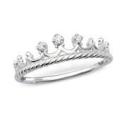 B88-C29231 - 925 Sterling Silver Crown Tiara Ring - Size 8