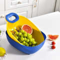 Multifunctional Double Layer Plastic Drain Bowl ,Fruit Washing Bowl ,Rice Strainer .