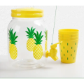 Ice Cold Beverage Dispenser Jug Cocktail Jar Party Pitcher with 4 Cups