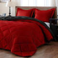 Downluxe Full Size Comforter Set - Red And Black Full Comforter - Soft Bedding Sets For All Seaso...