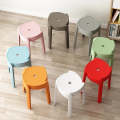 Nordic Stylish Round Stool Plastic Thickened Adult Chairs Stackable Dining Table Stools Home Chair