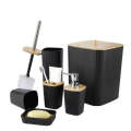 Luxurious 6-Piece Bathroom Accessories Set With Wooden Lid