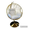 Classy Swing Chair Gold In Colour White Cushions