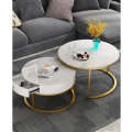 Living Room End Tables, Firm Durable Sofa Tables Office Living Room Decoration Nesting Tables Whi...