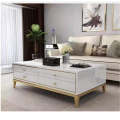 Luxury High Gloss Coffee Table With Gold Legs Available In Black or White