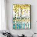 Nordic Abstract Canvas Painting Tree Poster Living Room Bedroom Golden Wall Art Pictures Home Dec...
