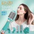 ENZO 6 in 1 iron curling straight dual-use hair styling comb electric hair dryer