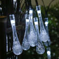 Christmas 5M Solar Powered Water Drops String Light Cool White