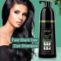 Black Hair Dye Shampoo, Semi-Permanent Hair Color,Instant Hair Dye Black For Men & Women -400ml