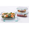 Glass Food Container With Plastic Lids Set of 3