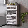 Kitchen/Bedroom Storage Cabinet with Flip Door,Freestanding Baker's Rack,Wood Microwave Stand,Sto...