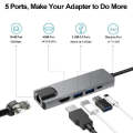 Type C Hub ,HDMI,3.0 USB ,USB C , To Ethernet RJ45 Lan Adapter 5 In 1