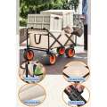 Collapsible Folding Wagon, Heavy Duty Utility Wagon Cart Foldable Collapsible Wagon With All-Terr...